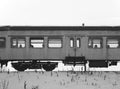 Old train wagon in black and white Royalty Free Stock Photo