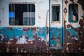 The old train wagons in an abandoned station Royalty Free Stock Photo