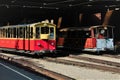 Old train wagons parked on a station Royalty Free Stock Photo