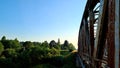 Old train& x27; bridge from 1st World War. Train bridge construction made in Germany. Train Bridge stay in North Europe Lithuania.