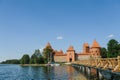 Old Trakai castle in sunny day. Trakai, Lithuania, Galve lake
