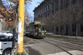 Old tram Atmosfera where people can have dinner while visiting t Royalty Free Stock Photo