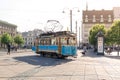 Old tram in Gothenburg city.