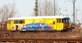 Old tram with graffiti