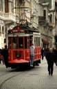 Old tram on Istiklal Caddesi (Istanbul, Turkey) Royalty Free Stock Photo
