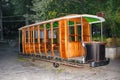 The old tram konka horsecar located in Sioni street of the Kalaubani Kala district at night in Tbilisi, Georgia Royalty Free Stock Photo