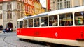 Old tram in Prague, Czech Republic