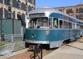 Old tram in Red Hook section of Brooklyn Royalty Free Stock Photo