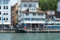 Zurich, Switzerland - August 20th 2021: Old tram car in the historic centre