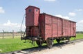 Old transport train wagon, Auschwitz-Birkenau Concentration Camp Royalty Free Stock Photo