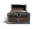 Old treasure chest open, 3D rendering Royalty Free Stock Photo