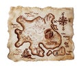 Old treasure map Royalty Free Stock Photo