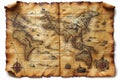 old treasure map drawn on parchment