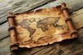 old treasure map drawn on parchment