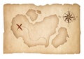 Old Treasure Map Isolated With Clipping Path