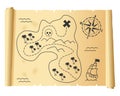 Old Treasure Map on Parchment Royalty Free Stock Photo