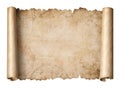 Old treasure map scroll isolated 3d illustration Royalty Free Stock Photo