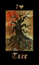 Old tree. Card of Lenormand oracle deck Gothic Mysteries