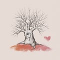 Old Tree with heart Royalty Free Stock Photo