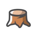 Old tree stump Vector icon Cartoon illustration Royalty Free Stock Photo