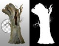 Cut out hollow tree Royalty Free Stock Photo