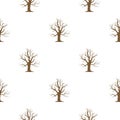 Old tree vector icon in cartoon style for web Royalty Free Stock Photo