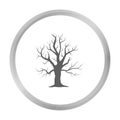 Old tree vector icon in monochrome style for web Royalty Free Stock Photo