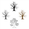 Old tree vector icon in cartoon,black style for web Royalty Free Stock Photo