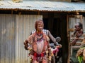 Old tribal woman at the Turmi Market, Omo Valley, Ethiopia