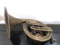 Old trombone music instrument - Royalty Free Stock Photo