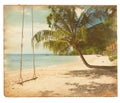 Old tropical postcard Royalty Free Stock Photo