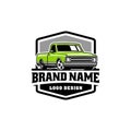 old truck, american retro truck illustration logo vector