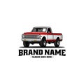 old truck, american retro truck illustration logo vector