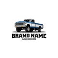 old truck, american retro truck illustration logo vector.