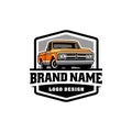 old truck, american retro truck illustration logo vector