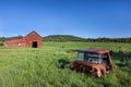 Old truck and barn. Royalty Free Stock Photo