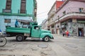 Old truck in bussy Havana