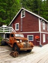 Telegraph Cove, Vancouver Island, Old Truck and Historic Houses, British Columbia, Canada