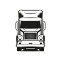 old truck logo vector black and white illustration front view Royalty Free Stock Photo