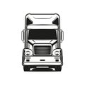 old truck logo vector black and white illustration front view