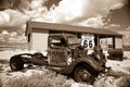 Old truck on old Route 66 Royalty Free Stock Photo