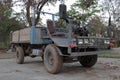 Old truck used to transport agricultural products on the farm.