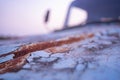 Old truck parked in rice fields in Thailand Royalty Free Stock Photo