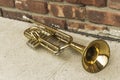 Old Trumpet Brick Wall Royalty Free Stock Photo