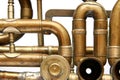 Old trumpet tubes Royalty Free Stock Photo