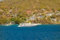 An old tug anchored at admiralty bay, bequia Royalty Free Stock Photo