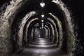 Old basic tunnel in the Swiss Alps near Bad Ragaz