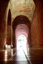 The old tunnel with a light in the end at Wat Umong Changmai Thailand Royalty Free Stock Photo