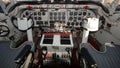 Old turboprop airplane cockpit Royalty Free Stock Photo