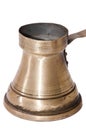 Old Turkish copper pot for brewing coffee Royalty Free Stock Photo